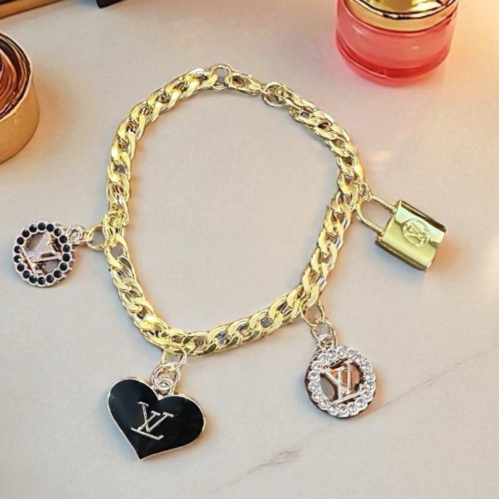 Gold Zipperpull Customizable Bracelet